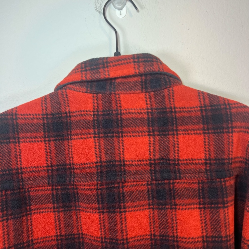 Juneau Men's Plaid Flannel Shacket Shirt Black Red Heavy Fleece Pockets Cozy XXL - Picture 10 of 12